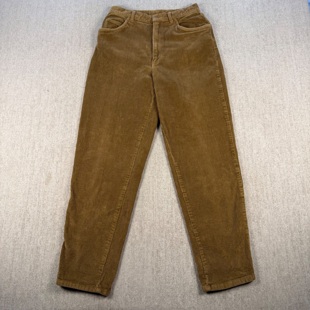 Lauren Ralph Lauren Corduroy Pants Women 10 Brown High Rise Straight Leg Classic